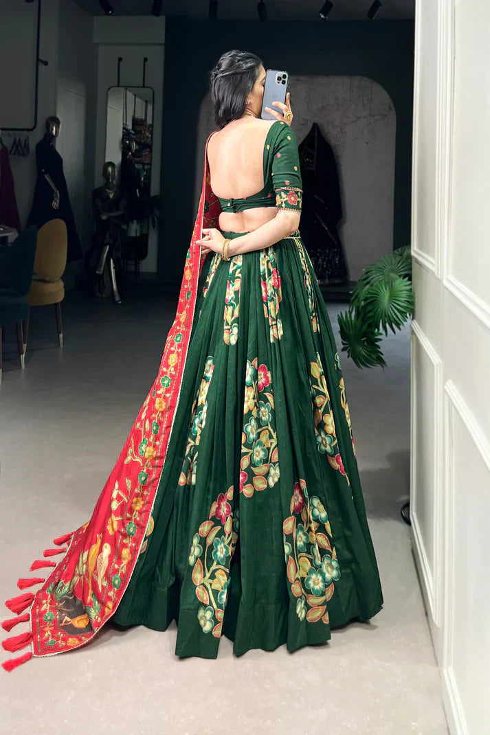 TUSSAR SILK LEHENGA CHOLI WITH DUPATAPFAB164)