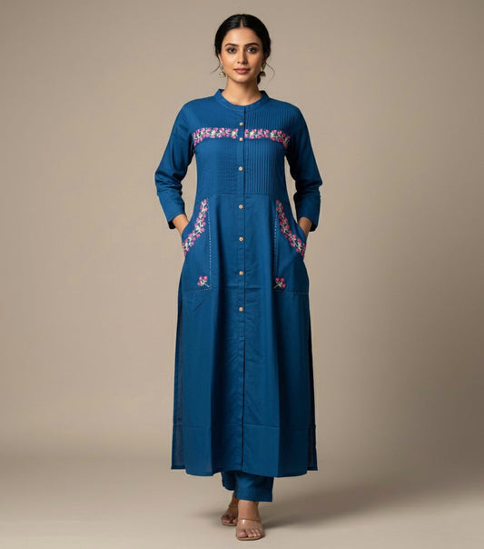 Amayra Cotton Flex Blue kurta Set