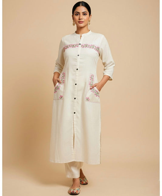 Amayra Cotton Flex White kurta Set