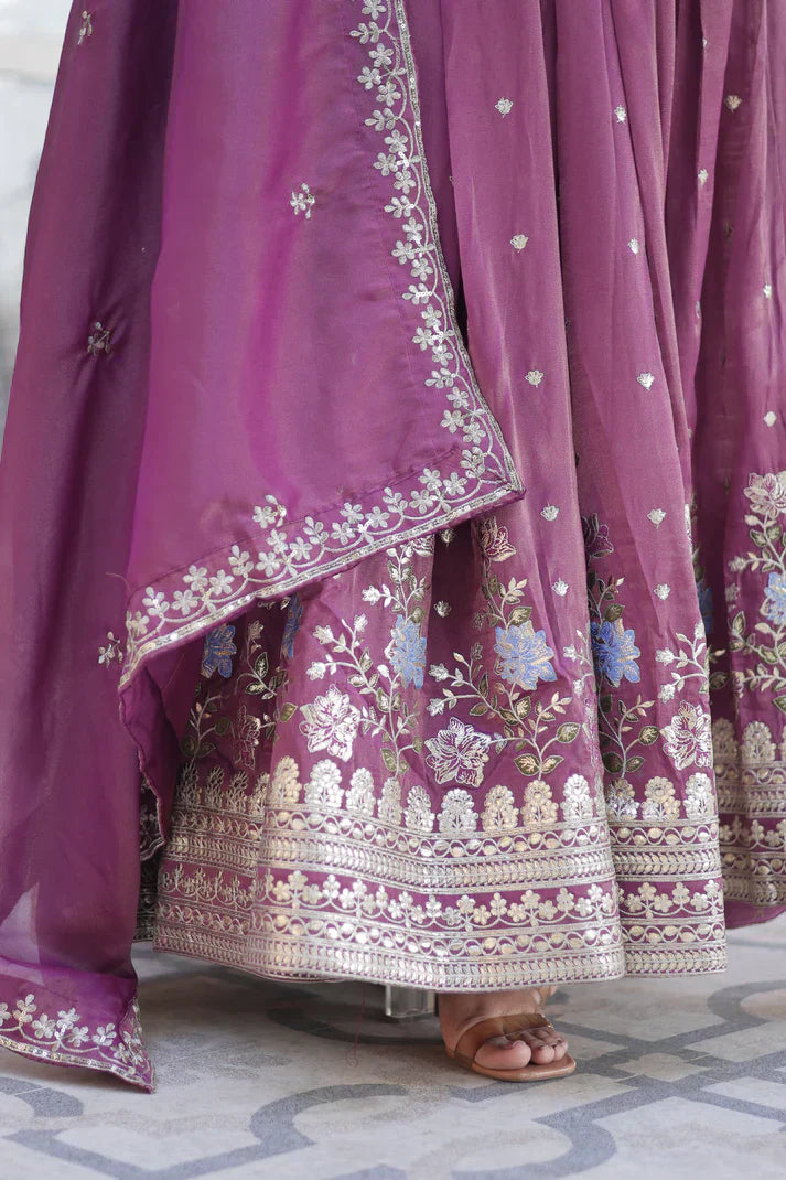 VISCOS COSMOS SEQUINS EMBROIDERED GOWN WITH DUPATTAPFAB171)