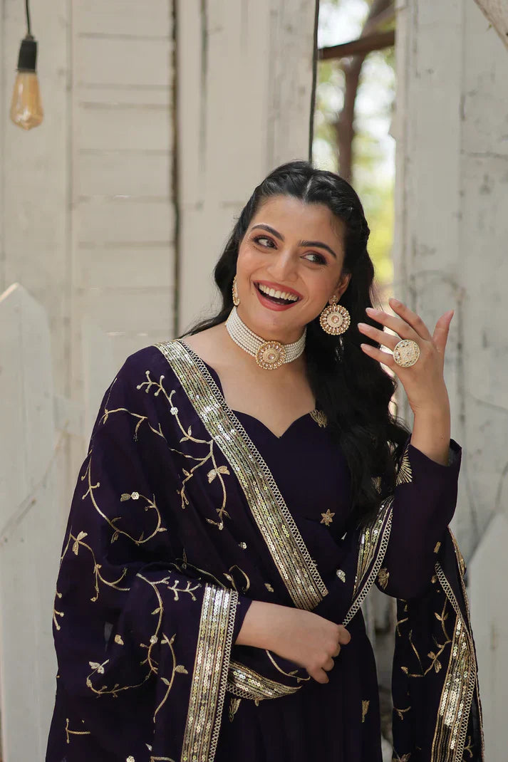 PREMIUM DESIGNER GOWN WITH DUPATTAPFAB144)