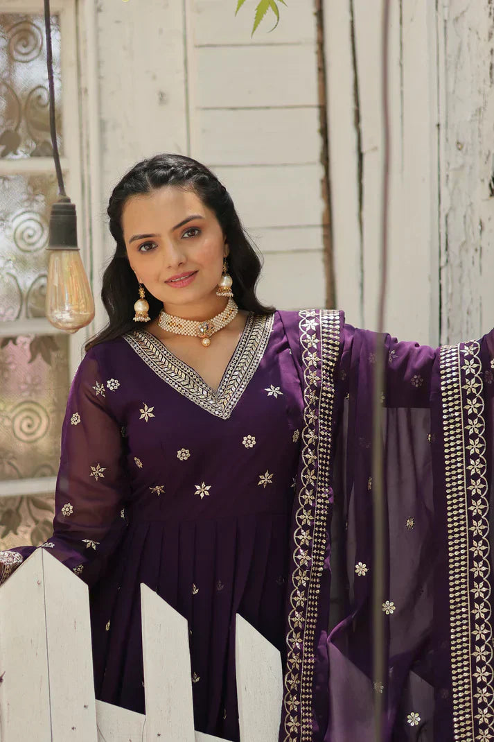 PREMIUM DESIGNER GOWN WITH DUPATTAPFAB124)