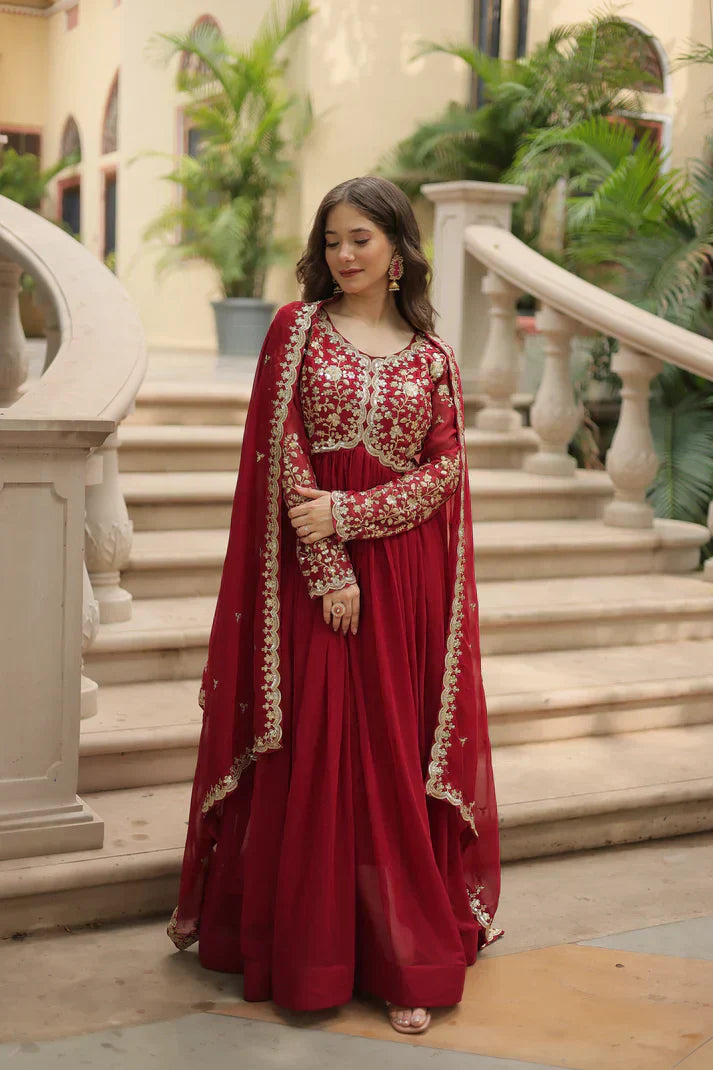 FESTIVAL SPECIAL SEQUINS EMBROIDERES GOWN WITH DUPATTAPFAB113)