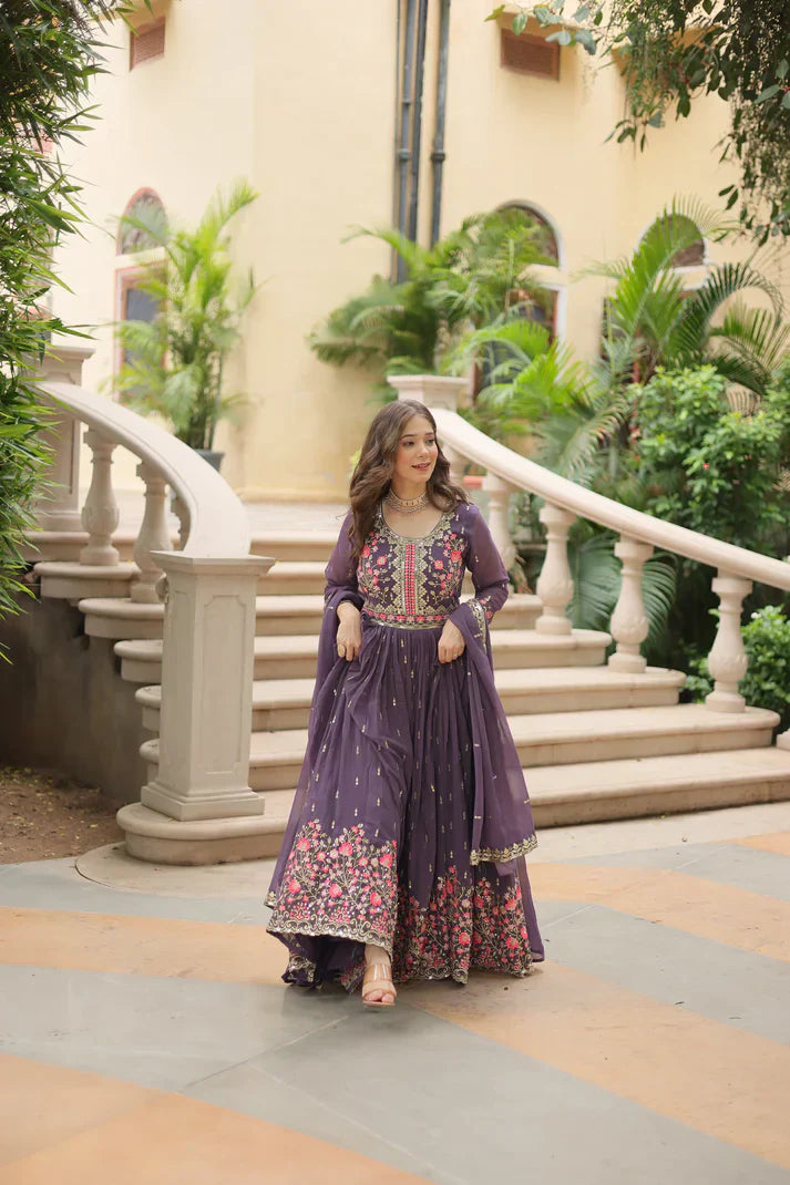 WEDDING SPECIAL FAUX GEORGETTE EMBROIDERED SHARARA WITH DUPATTAPFAB1126)(02)