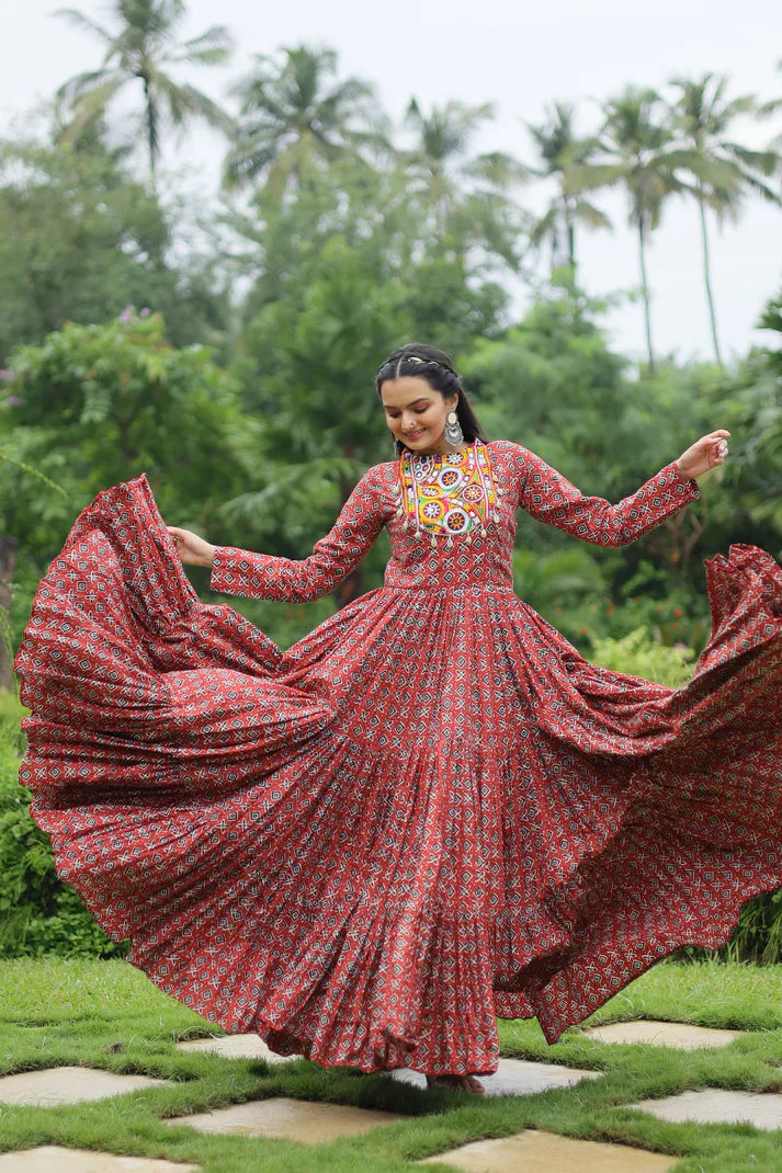 NAVRATRI SPECIAL COTTON GAMTHI PATCH WORK GOWN PFAB149) (01)