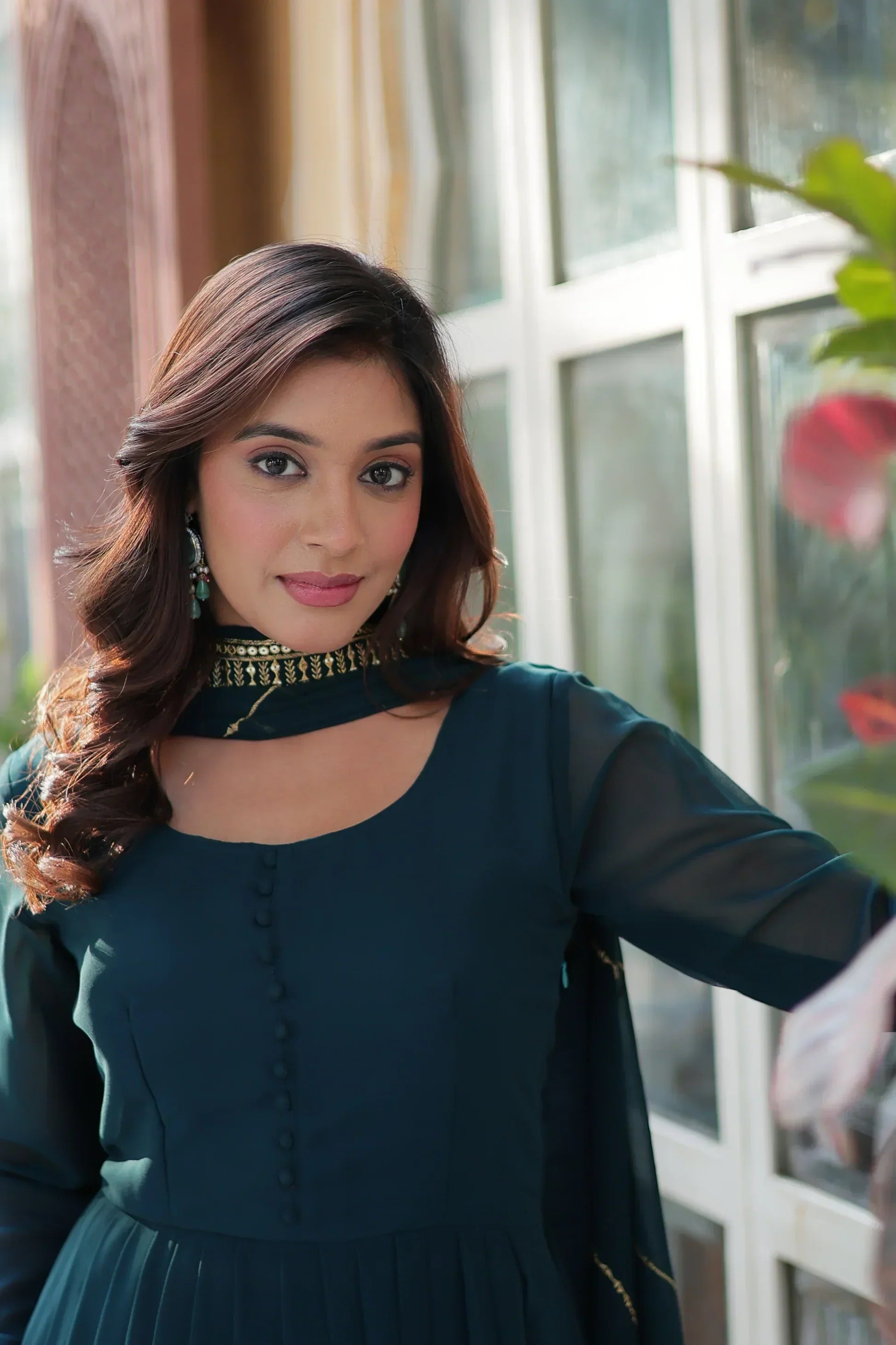 WEDDING SPECIAL FAUX BLOOMING GEORGETTE SEQUINS EMBROIDERD GOWN WITH DUPATTAPFAB1119) (02)