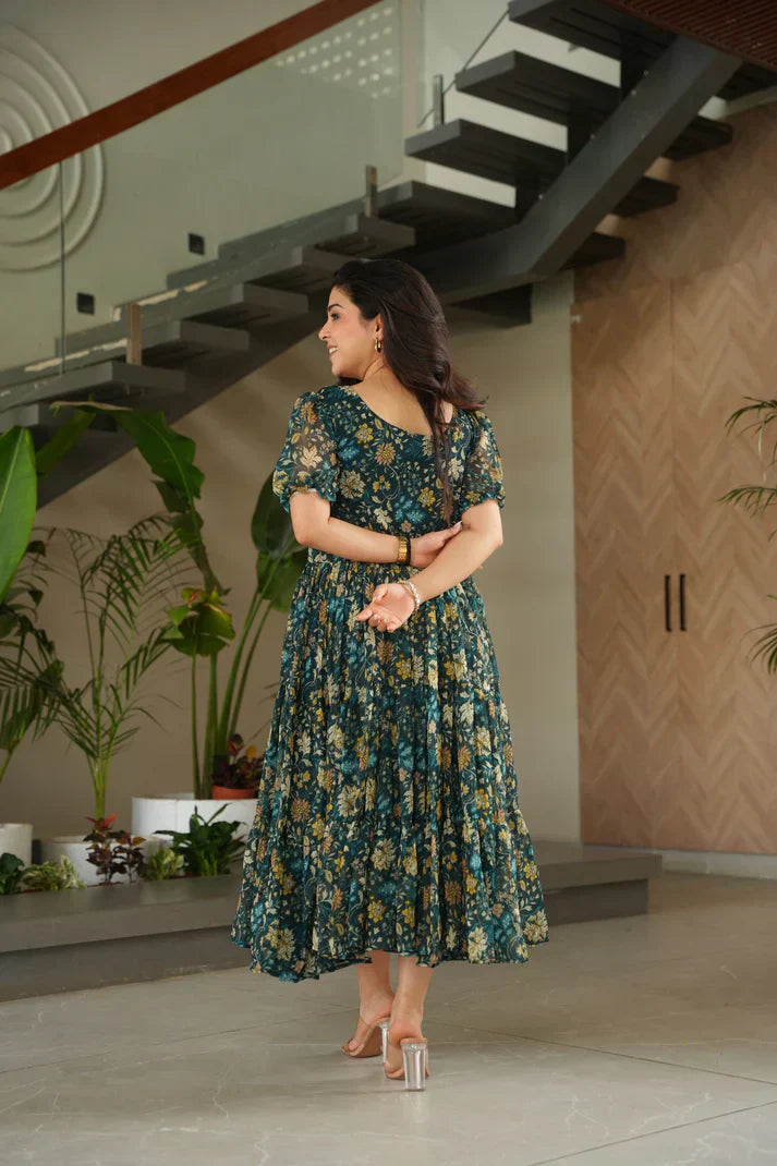 FAUX GEORGETTE PRINTED GOWN FOR SUMMERPFAB179)