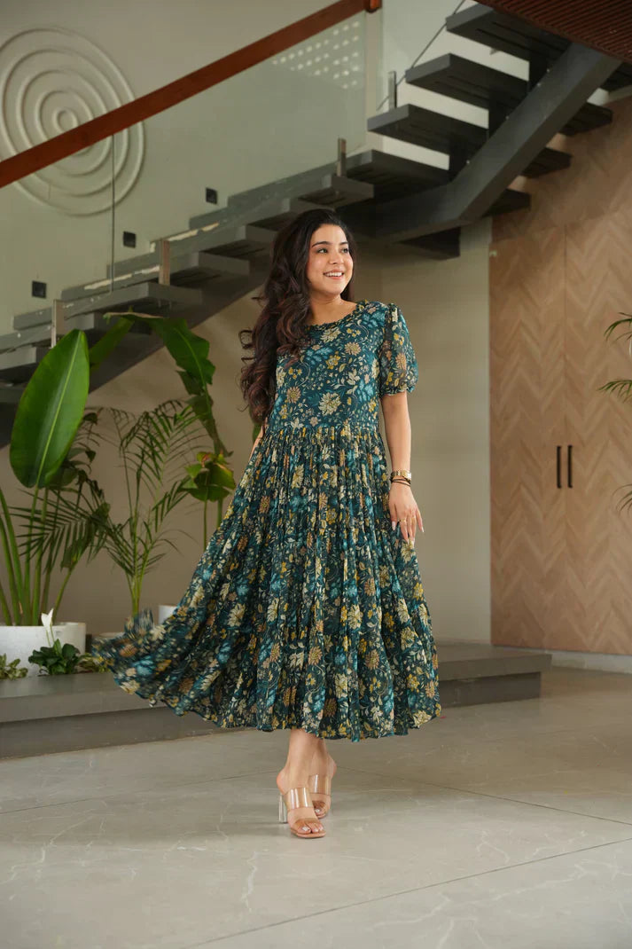 FAUX GEORGETTE PRINTED GOWN FOR SUMMERPFAB179)