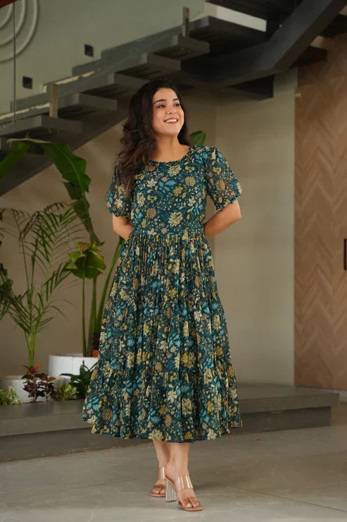 FAUX GEORGETTE PRINTED GOWN FOR SUMMERPFAB179)