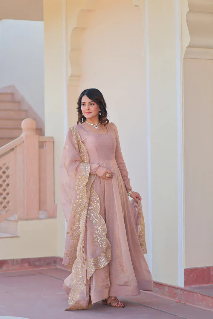 FENDY CHIFFON 12 KALI GOWN WITH EMBROIDERED DUPATTA PFAB169) (01)