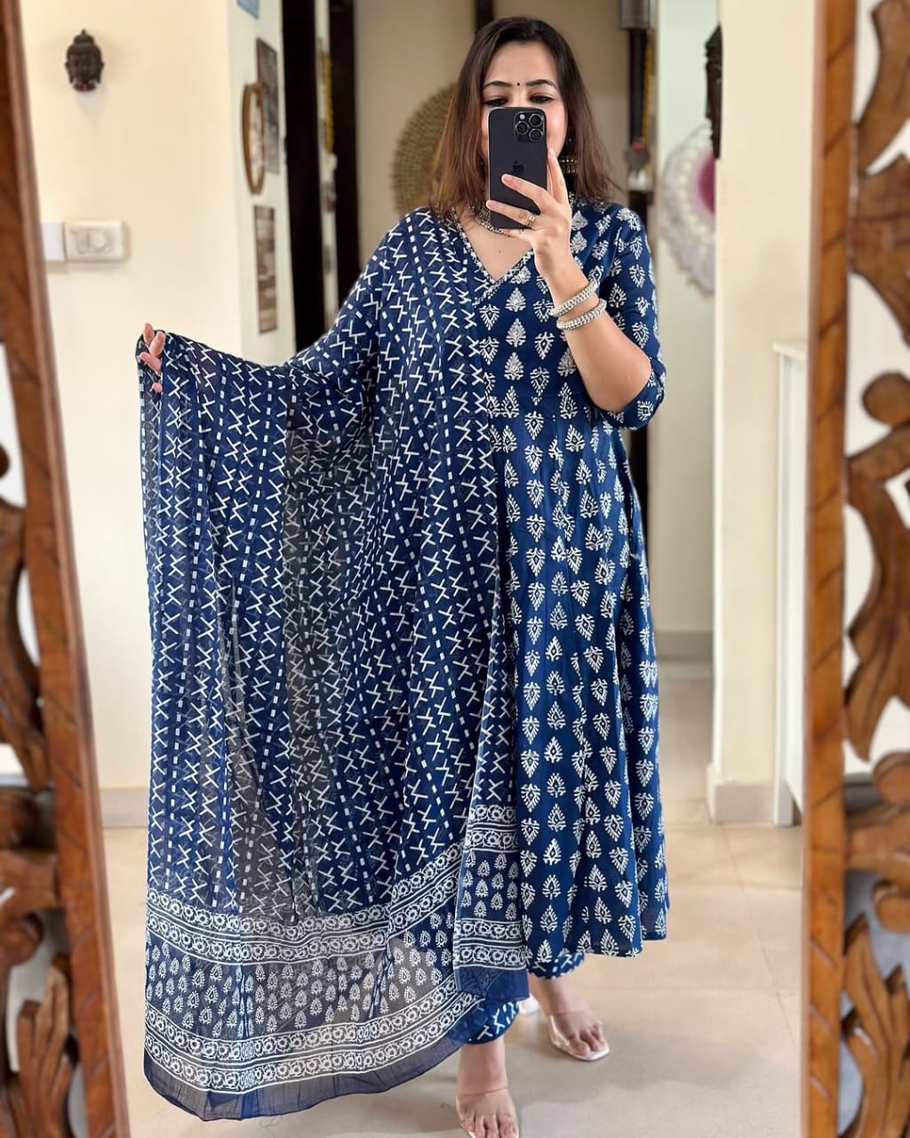 Look straight out of a dreamy movie set as ;you turn around and walk in this Angrakha suit ! The perfect of traditional wear ;(PFAB150)