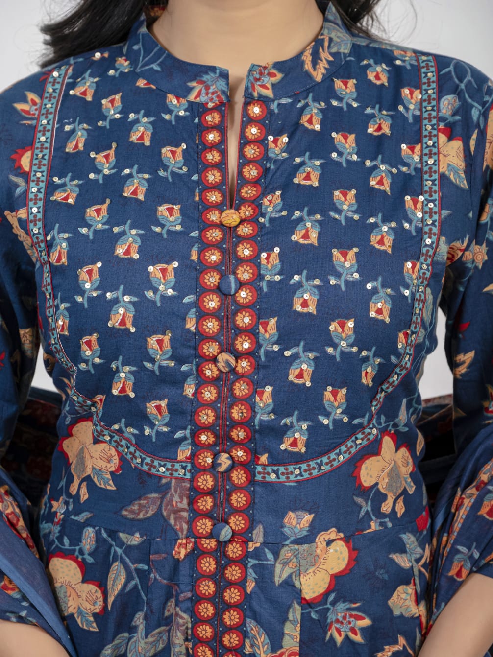 New Cotton Festival Collection In Pure Cotton With Hand And Adda mirror Work kurti And pant Dupatta Set (PFAB1408)