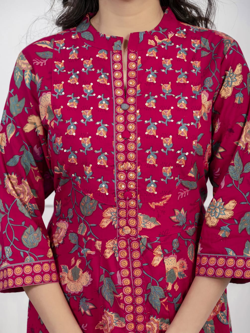 New Cotton Festival Collection In Pure Cotton With Hand And Adda mirror Work kurti And pant Dupatta Set (PFAB1407)