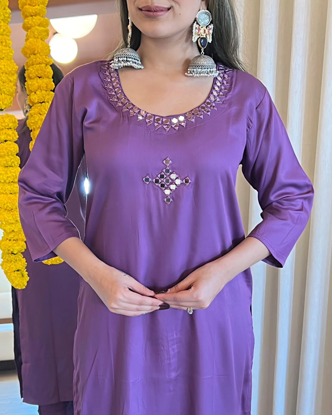 Launching Beautiful  mirror work paired with matching Pent , completed with printed gaji silk duppta(PFAB1411)