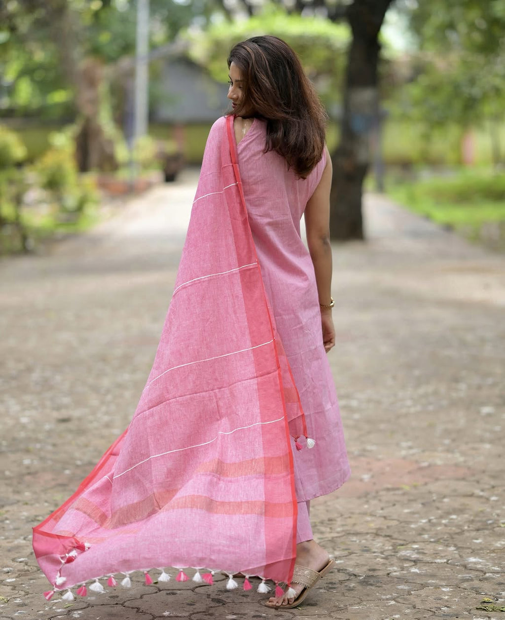 PURE HANDLOOM A LINE KURTI WITH BOTH SIDES POCKETS(PFAB1423)