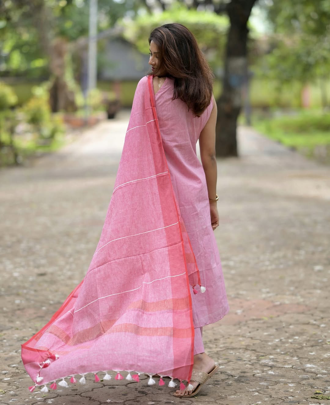 PURE HANDLOOM A LINE KURTI WITH BOTH SIDES POCKETS(PFAB1423)