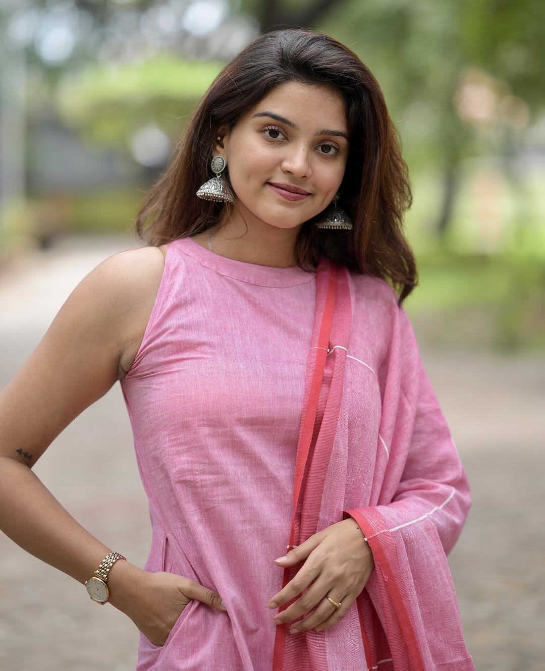 PURE HANDLOOM A LINE KURTI WITH BOTH SIDES POCKETS(PFAB1423)