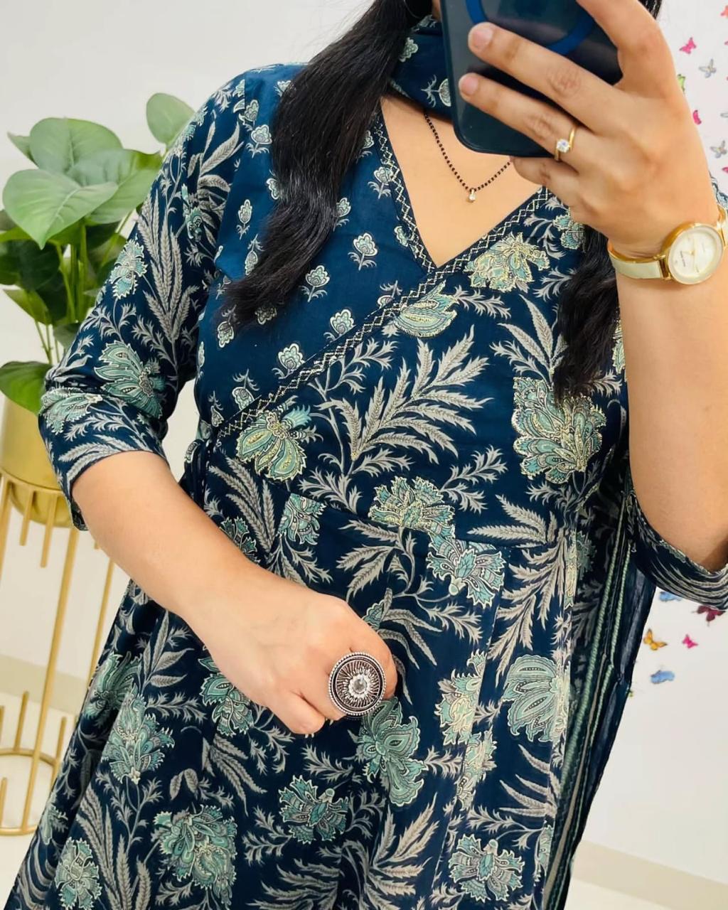 New Anarkali kurta set with Angrakha style (PFAB1451)