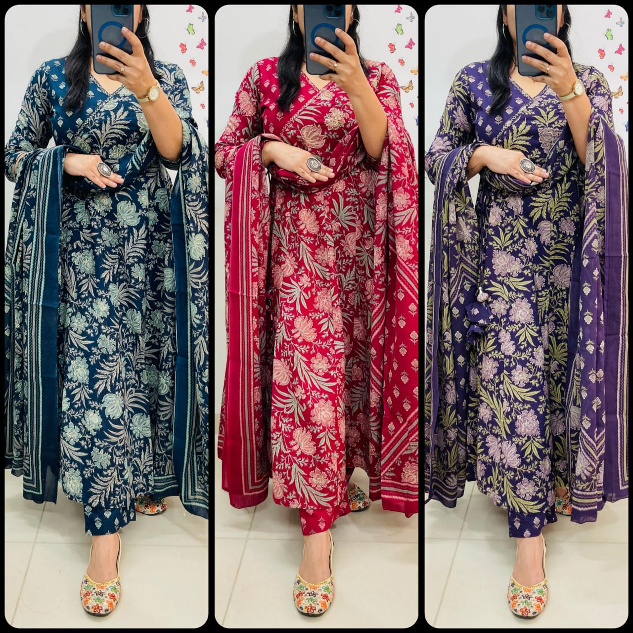 New Anarkali kurta set with Angrakha style (PFAB1451)