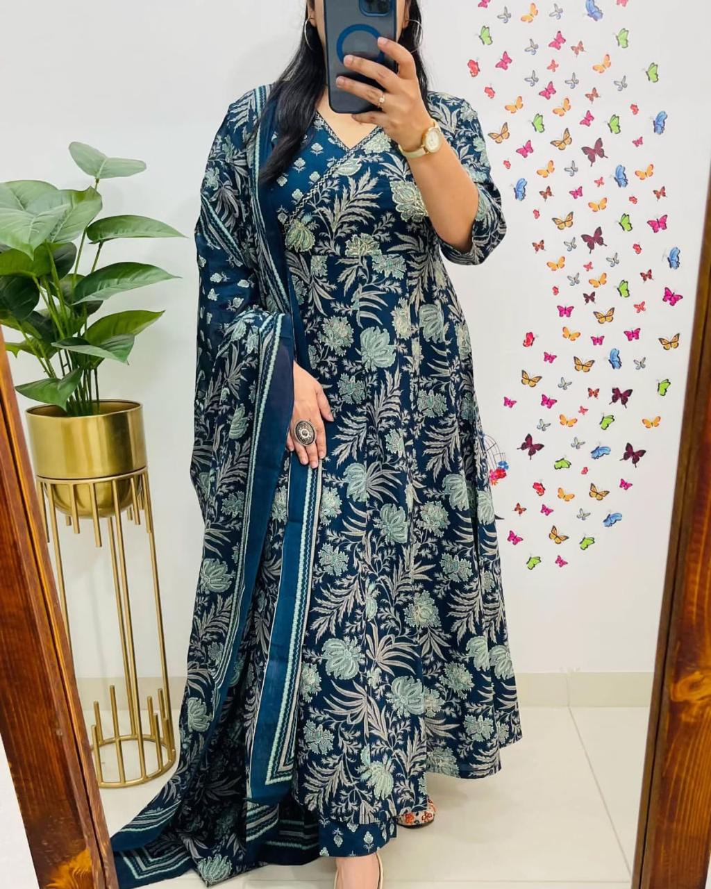 New Anarkali kurta set with Angrakha style (PFAB1451)