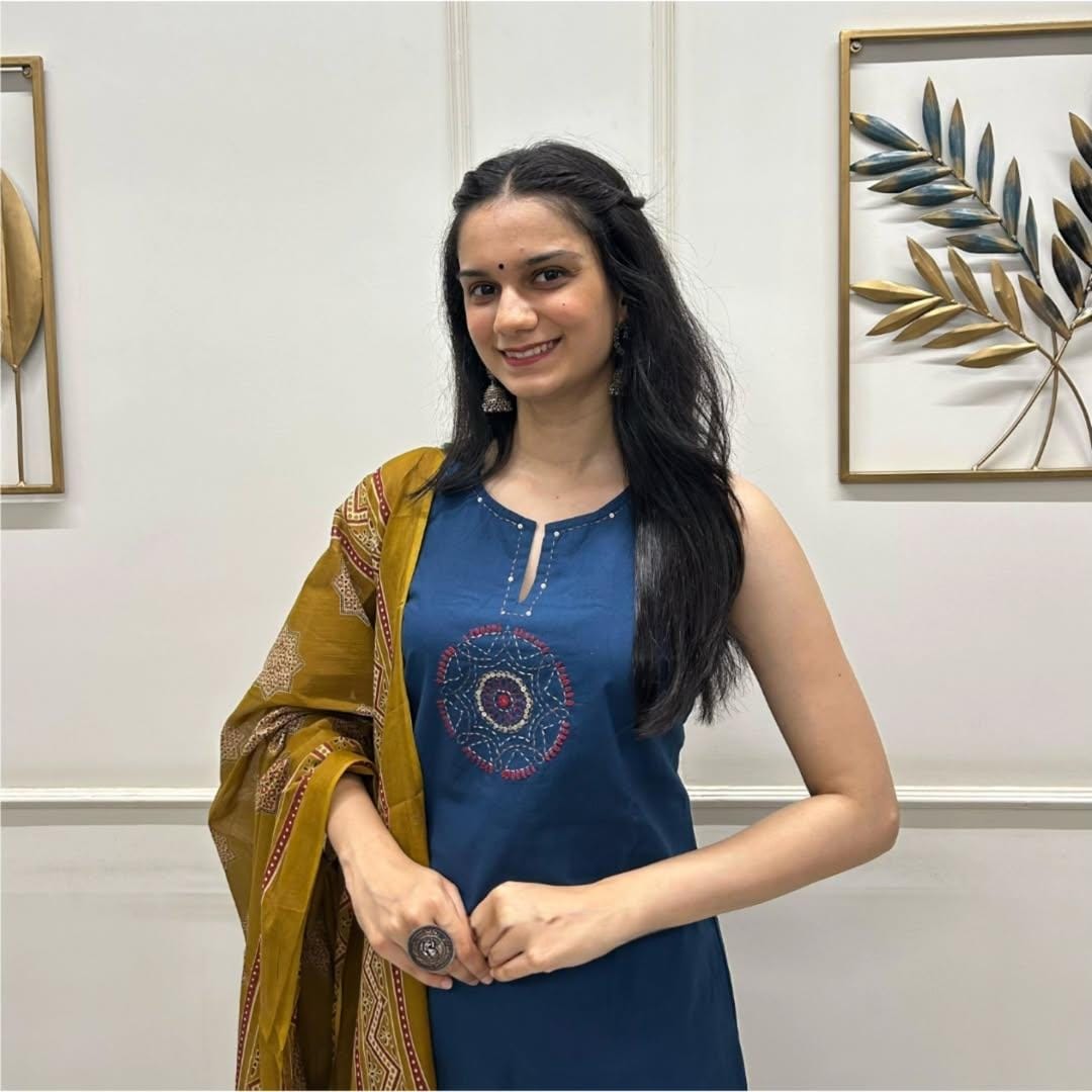 PURE HANDLOOM straight KURTI WITH BOTH SIDES POCKETS (PFAB1481)