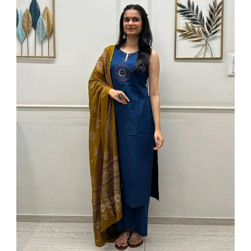 PURE HANDLOOM straight KURTI WITH BOTH SIDES POCKETS (PFAB1481)