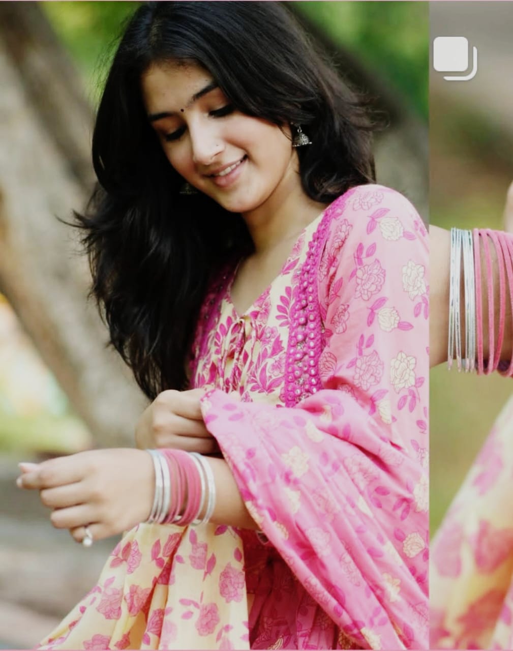 Beautiful Heavy quality cotton Fabric designer festive wear frock style kurti with pattern pant with mirror work(PFAB1465)