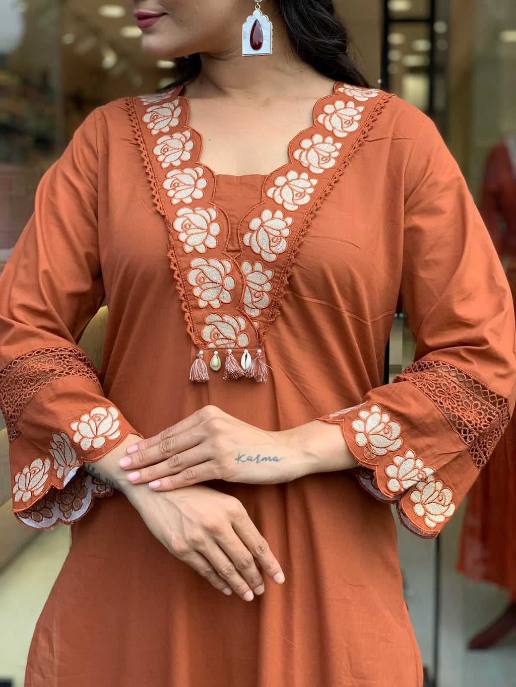 🌹🌹Pure fine Cotton fabric  Kurti with Pant with cotton 100-100 Dupatta🌹🌹 (PFAB1606)